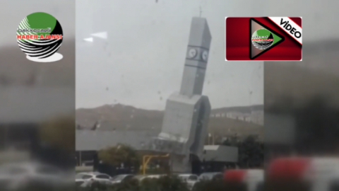 Çatalca'da saat kulesi devrildi