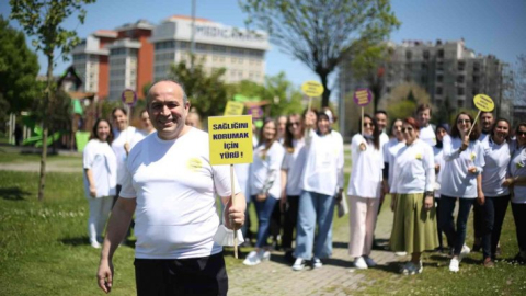 Fiziksel aktivitenin faydalarına dikkat çekmek için yürüdüler