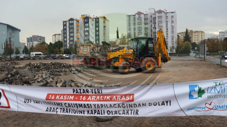 Yahyakaptan Pazar Alanı yenileme çalışmaları başladı
