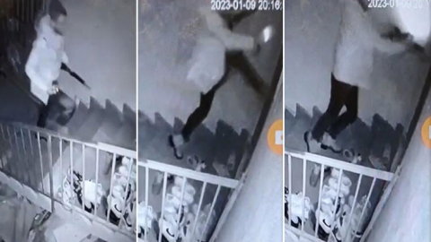 Boşanma aşamasında olan eşinin evini tüfekle bastı