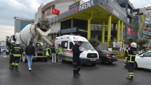 Tekirdağ'da feci kaza. Yaya mikserin altında kaldı !