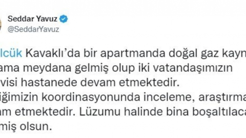 Kocaeli Valisi Yavuz'dan patlamaya ilişkin açıklama
