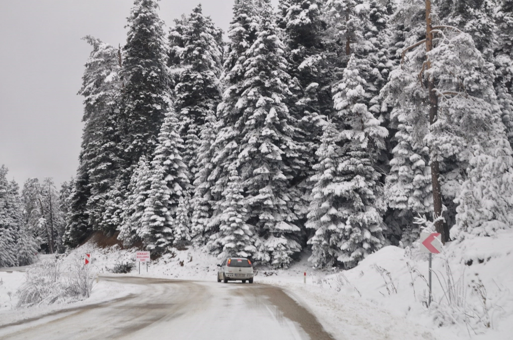 Bolu'da kartpostallık kış manzarası