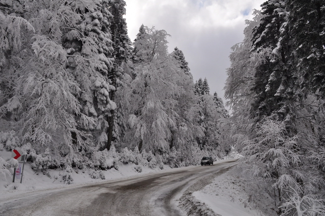 Bolu'da kartpostallık kış manzarası