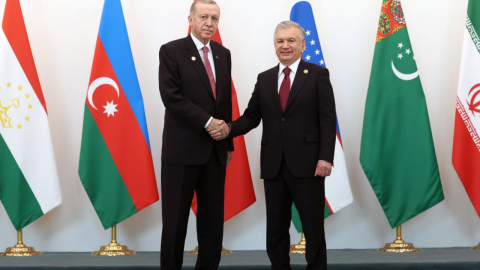Cumhurbaşkanı Erdoğan, Taşkent Kongre Merkezi’ne geldi