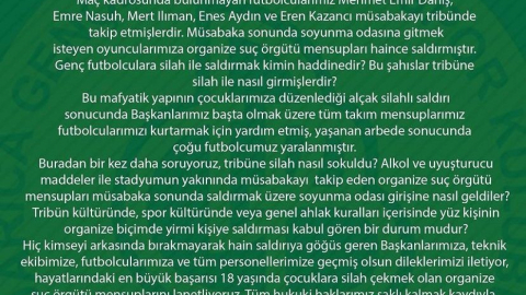 Tribüne silah sokulduğu iddiası