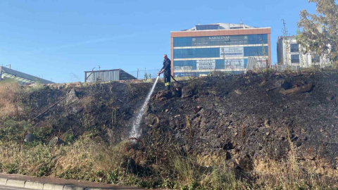 Gebze'de boş arazide yangın