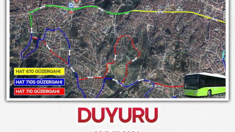 Gölcük'te 3 hatta güzergah değişikliği
