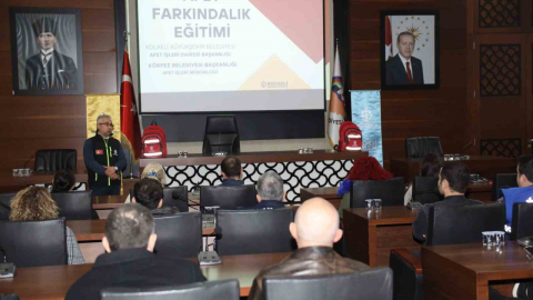 Körfez Belediyesi'nde afet eğitimi verildi