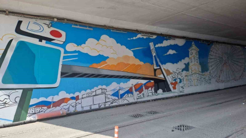 TEM Otoyolu alt geçidine estetik dokunuş