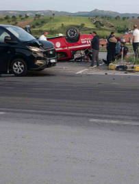 Ankara’da kontrolden çıkan itfaiye aracı takla attı