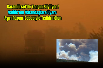Karamürsel'de Yangın Büyüyor! Valilik'ten Vatandaşlara Uyarı: Aşırı Rüzgar Sebebiyle Tedbirli Olun