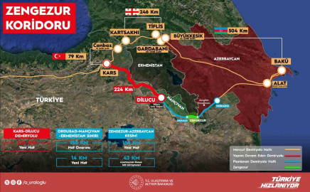 Bakan Uraloğlu: "Kars-Iğdır-Aralık-Dilucu Demiryolu Hattı’nın tamamı yaklaşık 110 milyar lira yatırım bedeliyle inşa edilecek"