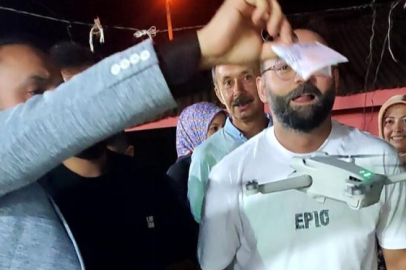 Düğünde drona para takarken elinden oluyordu