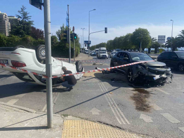 Kartal’da araç takla attı, 4 kişi yaralandı