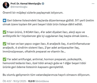 Bakan Memişoğlu’ndan müjde