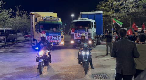 Kocaeli’den yardım tırları Gazze’ye doğru yola çıktı