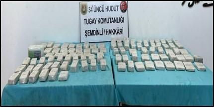 Hudut birlikleri 102 bin 429 gram uyuşturucu madde ele geçirdi