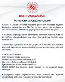 Çalışma ve Sosyal Güvenlik Bakanlığı Kocaeli’ndeki yangına ilişkin 7 kişiyi açığa aldı