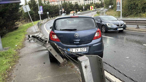 Beşiktaş’ta yağmurun etkisiyle aynı yolda peş peşe iki kaza