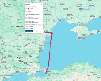 Denizcilik Genel Müdürlüğü: "ORINDA adlı LPG gemisi Ukrayna İzmail Limanında tahliye sırasında isabet almış ve yangın çıkmıştır"