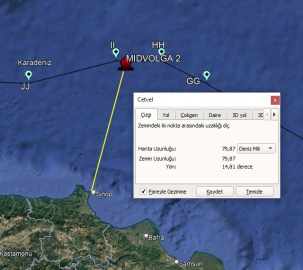 Rusya’dan Gürcistan’a sefer gerçekleştiren MIDVOLGA-2 tankeri saldırı sonrası Sinop’a ilerliyor
