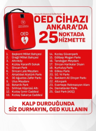 Ankara’da ani kalp durmasına karşı 25 noktaya yerli şok cihazı yerleştirildi