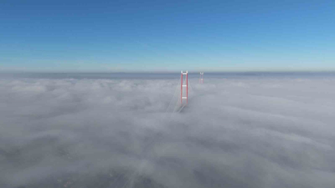 Sis içinde kalan 1915 Çanakkale Köprüsü’nde görsel şölen