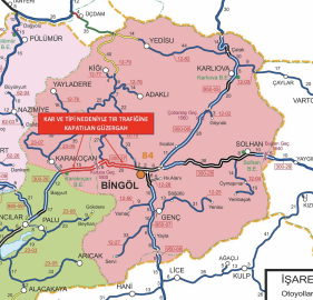 Bingöl-Elazığ yolu tır trafiğine kapatıldı