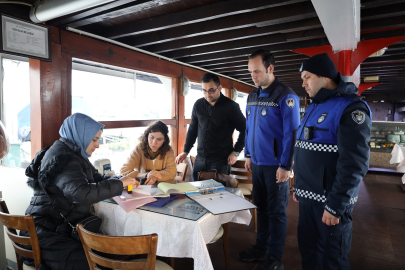 Zabıtadan balıkçı teknelerine yılbaşı denetimi