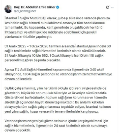 İstanbul’da yılbaşı hazırlığı: 31 Aralık’ta 10 bin 552 sağlık çalışanı görevinin başında olacak