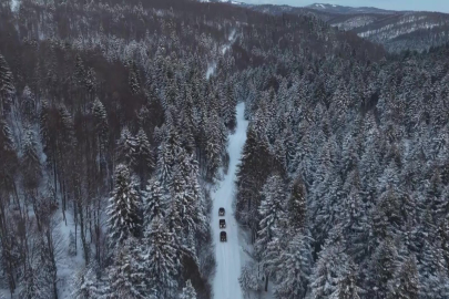 Beyaz örtünün keyfini UTV'lerle çıkardılar