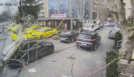Sarıyer’de çınar ağacı otomobilin üzerine devrildi: O anlar kamerada