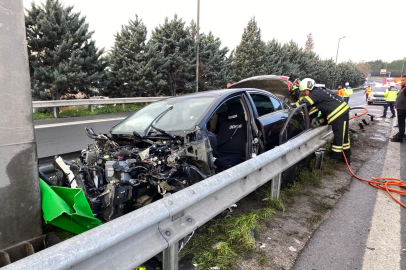TEM’de Korkutan Kaza: Bariyerler Yerinden Söktü, 1 Yaralı