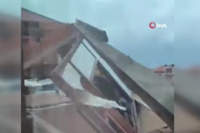 Kocaeli'de şiddetli rüzgar çatıları uçurdu