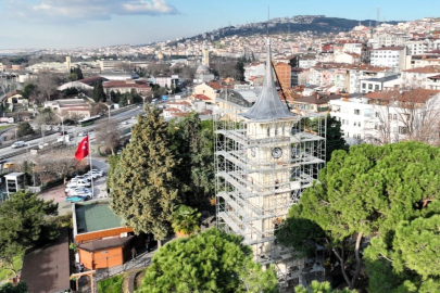 İzmit Saat Kulesi'nde restorasyon çalışmaları sona yaklaştı