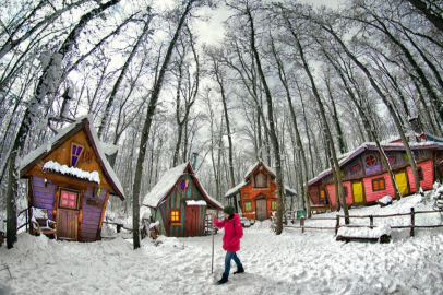 Kocaeli'den büyüleyici görüntüler! Avrupa’nın en büyük doğal yaşam parkı beyaza büründü
