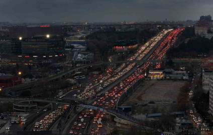 İstanbul’da yüzde 90’a varan trafik havadan görüntülendi