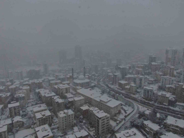 Beyaza bürünen Yakacık havadan görüntülendi