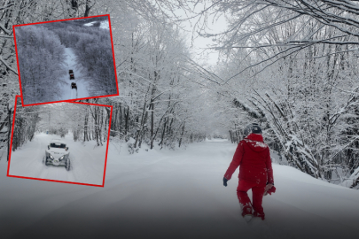 Lapa lapa kar altında adrenalin zirve yaptı