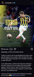 Szymanski, Fenerbahçe’ye veda etti
