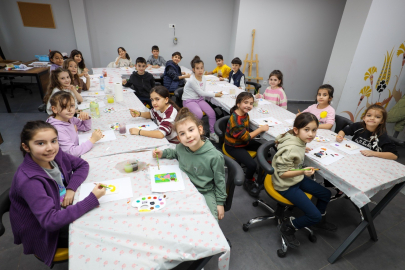 Başiskele'de öğrenciler yarıyıl tatilini atölye çalışmalarıyla değerlendiriyor