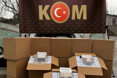 TEM Otoyolu'nda durdurulan araçta 300 bin adet makaron ele geçirildi