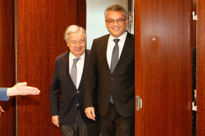 KKTC Cumhurbaşkanı Erhürman, BM Genel Sekreteri Guterres ile bir araya geldi