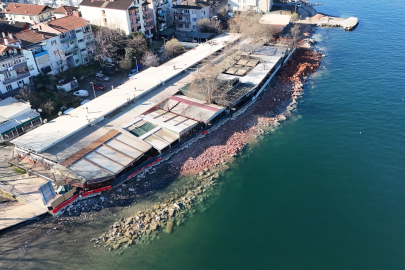 Değirmendere sahiline taşkınlara karşı dalgakıran inşa ediliyor