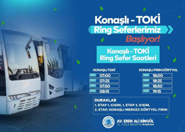Tuzla Belediyesi’nden Konaşlı TOKİ ve çevresine ücretsiz ring hizmeti