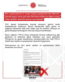 DMM’den THY’ye ilişkin iddialara açıklama