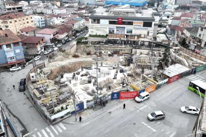 Dilovası Kent Meydanı Projesi'nde inşaat çalışmaları hızla ilerliyor