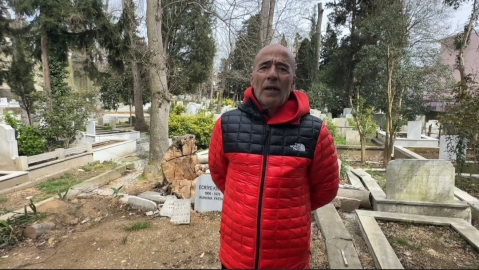 Sarıyer’de fırtınada devrilen ağaçlar mezarlara zarar verdi, vatandaşlar mağdur oldu