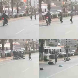 Motosiklet yayaya çarptı, o anlar araç kamerasına yansıdı: 2 yaralı